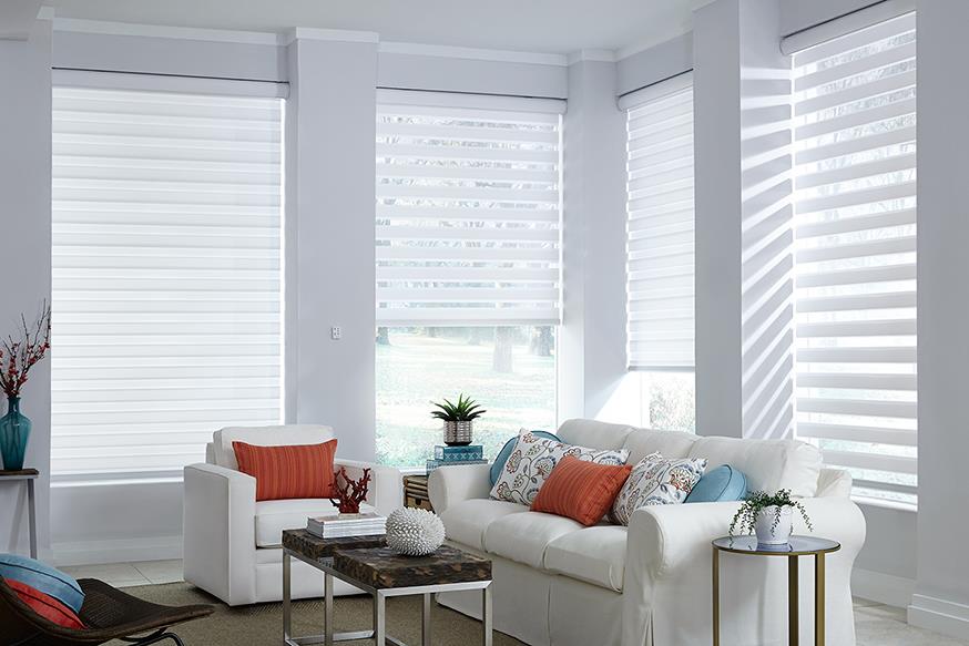 white curtains in living room