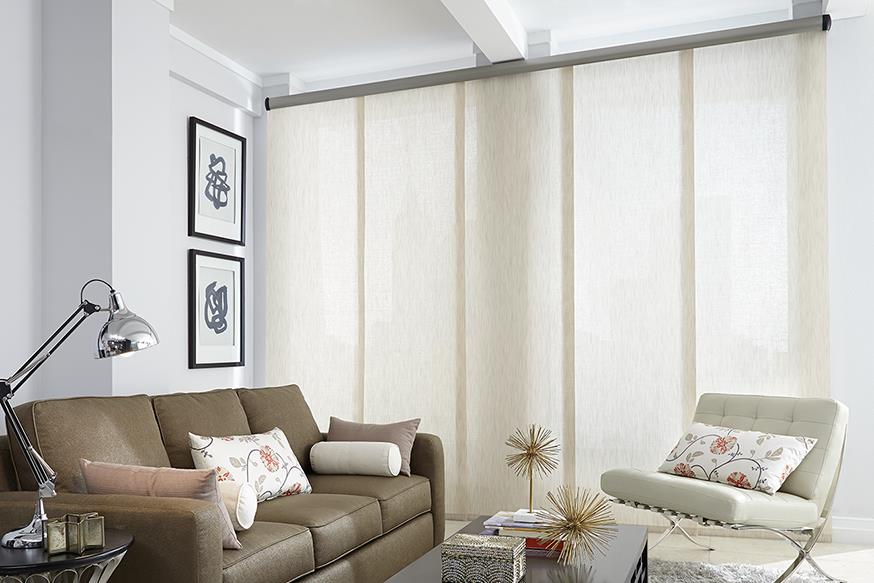 ceiling to floor white blinds