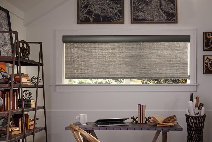 light gray rectangular blinds