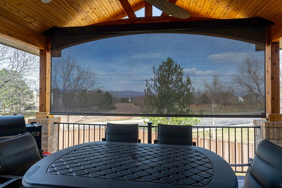 exterior shades on a deck